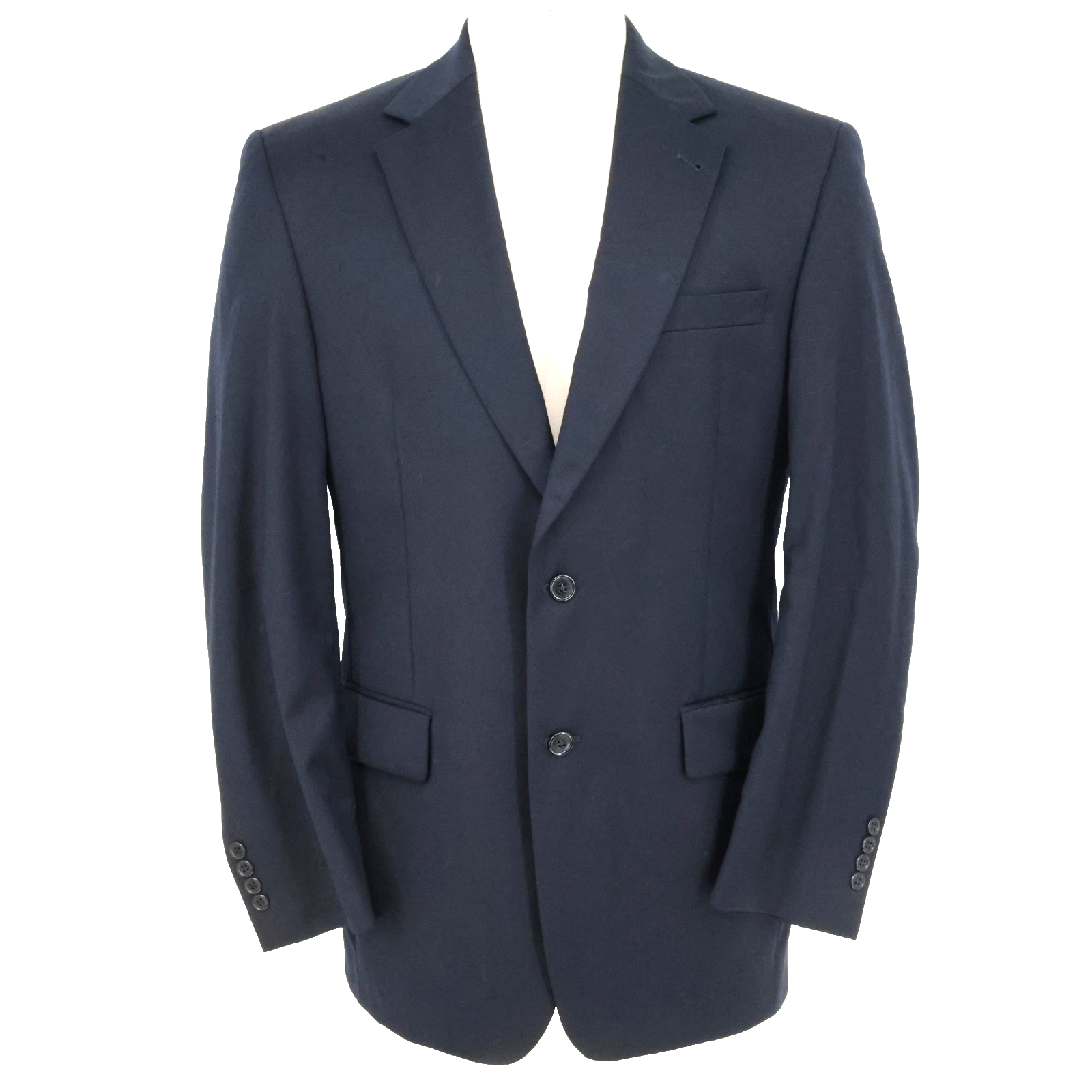 Jos A Bank Sport Coat Mens 40r Dark Navy Blue Wool Jacket 2 Button Pockets Lined